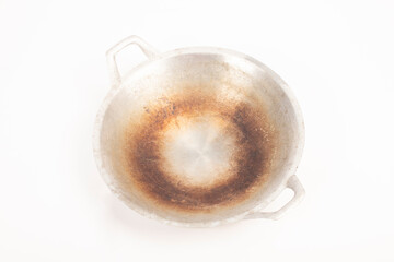 Photo of a frying pan
 isolated on white background