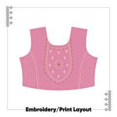 Embroidery and print layout