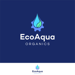 Eco Aqua Organics logo design, water logo, leaf logo, aqua logo, organization logo, timeless logo, energy logo, organic logo, green logo, food logo, yoga logo, health logo, medical logo