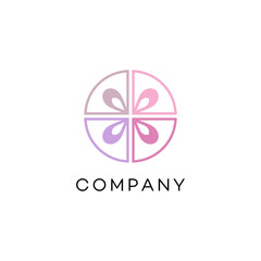 Gift logo design, pink logo, round logo, globe logo, celebration