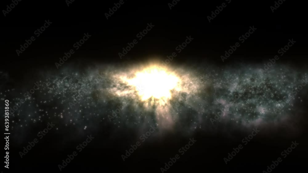Wall mural bright galaxy consisting of nebulae and star clusters. the central part of the galaxy with a bright 