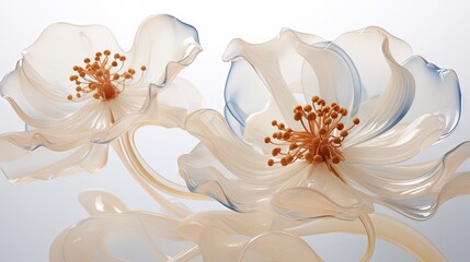  a close up of a white flower on a white background.  generative ai