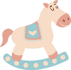 Cute hand drawn toy horse.