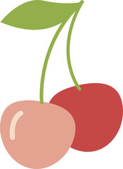 Cute hand drawn cherry.