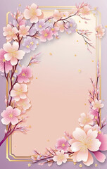 Cherry blossom background with frame. illustration for your design
