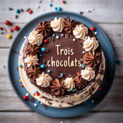 trois chocolats gateau chocolat