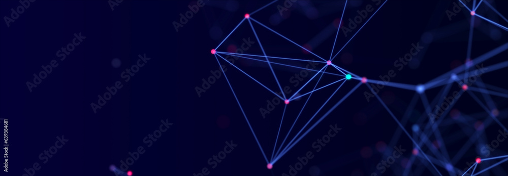 Aufkleber colored polygonal structure. beautiful illustration with connected dots and lines. digital network b