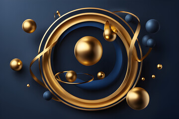 golden yin yang symbol, Genertive ai