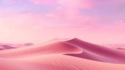 Acrylic prints Light Pink A breathtaking desert landscape with vibrant pink