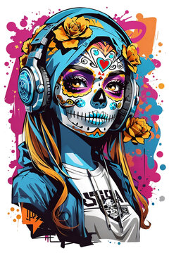 sugar skull girl figure