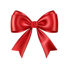 Red ribbon bow. Clipart illustration created with Generative Ai technology