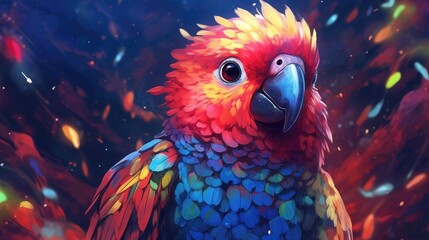 Serene and captivating depiction of a cute parrot in nature's wildlife