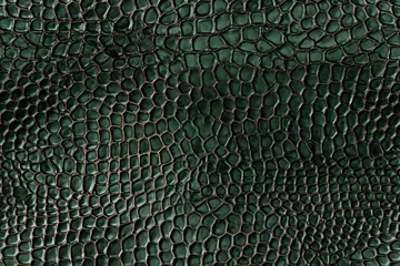 Selbstklebende Fototapeten Seamless pattern with green reptile skin, textured lizard scales. © Sunny_nsk