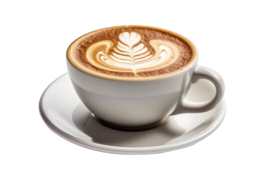 Coffee Delight: Cup of Coffee Latte  - Tempting Stock Image for Sale. Isolated on Transparent background.