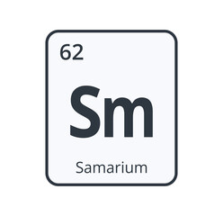 Samarium Chemical Symbol. Graphic for Science Designs.
