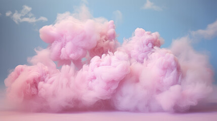 A vibrant pink smoke cloud floating in