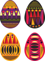Modern, eye-catching Easter egg illustrations in bright colors