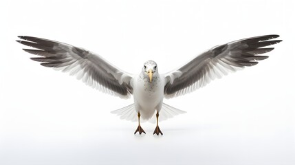 Seagull on white background