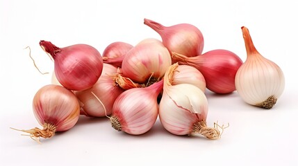 Shallot on white background