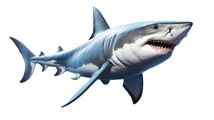 Fototapeta premium Shark on white background