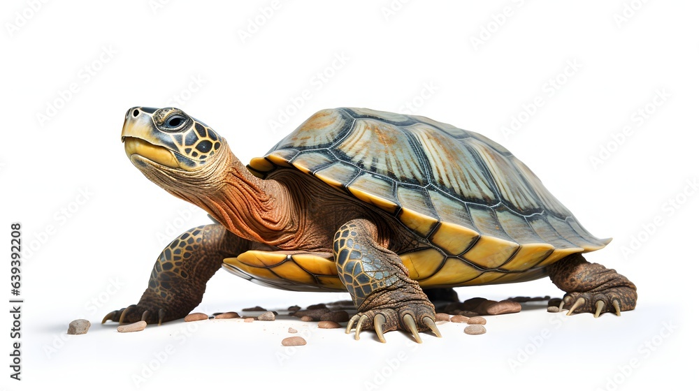 Poster turtle isolated on white background