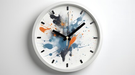 multicolored clock on a white wall