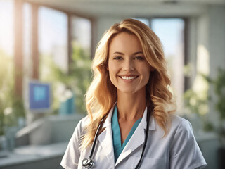 Beautiful smiling woman doctor, dentist