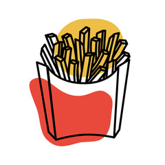 french fries with colors shapes