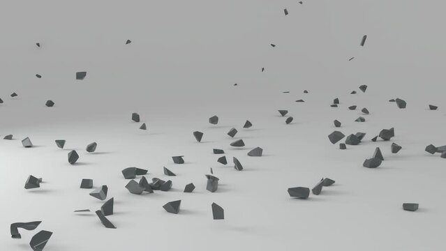 Skull shattering, debris, 3d rendering, with alpha channel