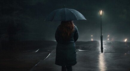 lonely girl walking in the dark, lonely woman walking