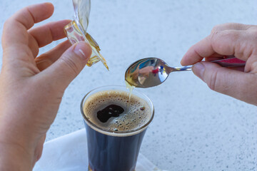 Aromatic Alchemy: Seizing the Captivating Moment When Honey Meets Coffee, Weaving a Tale of...