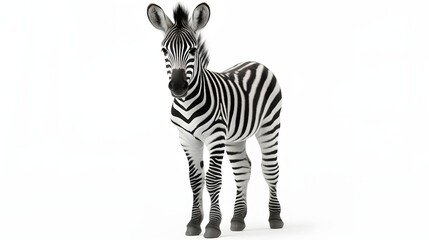 baby zebra on a white background