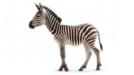 Fototapeta na wymiar baby zebra on a white background