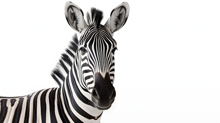 zebra on a white background