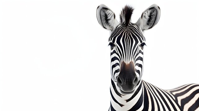 zebra on a white background