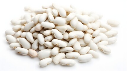 white beans on a white background