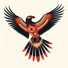 Naklejka premium native american phoenix illustration