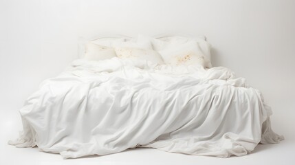 white bed on a white background