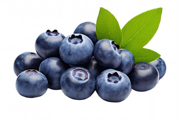 Bllueberries isolated on a transparent background, close up