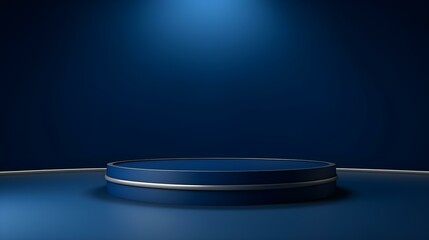 Abstract Studio Background in navy Colors. Minimal Showroom for Product Presentation
