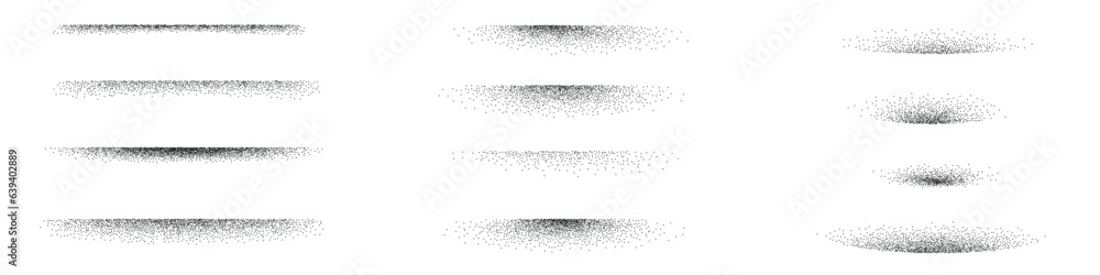 Aufkleber shadow effects with grain, noise, and dot patterns. shade in black gradient with stipple, sand textu