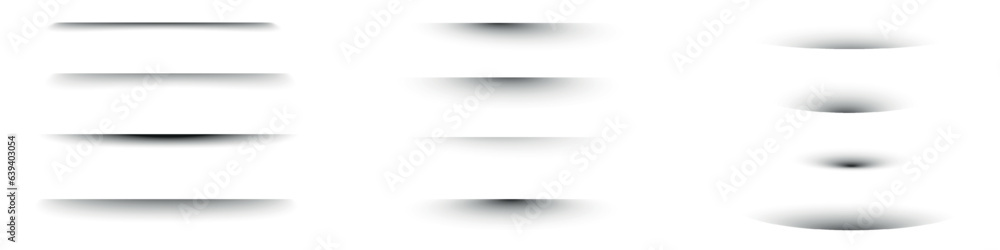 Poster shadow line, paper box divider, realistic drop effect. shade and rectangle on white. flat vector ill