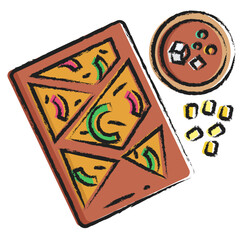 Hand drawn pizza slices icon