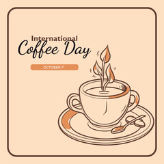 Hand drawn style international day of coffee