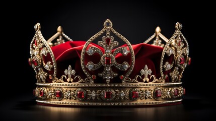 The coronation crown is depicted in isolation against a black background.