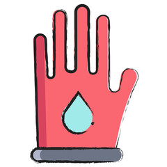 Obraz premium Hand drawn Gloves icon