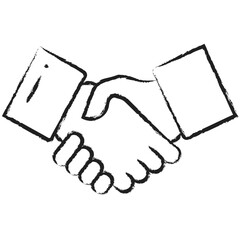 Obraz premium Hand drawn Handshake icon