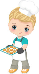Vector Cute Little Chef Baking