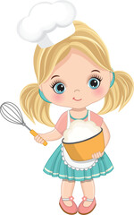 Vector Cute Little Chef Baking
