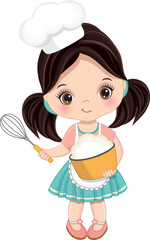 Vector Cute Little Chef Baking